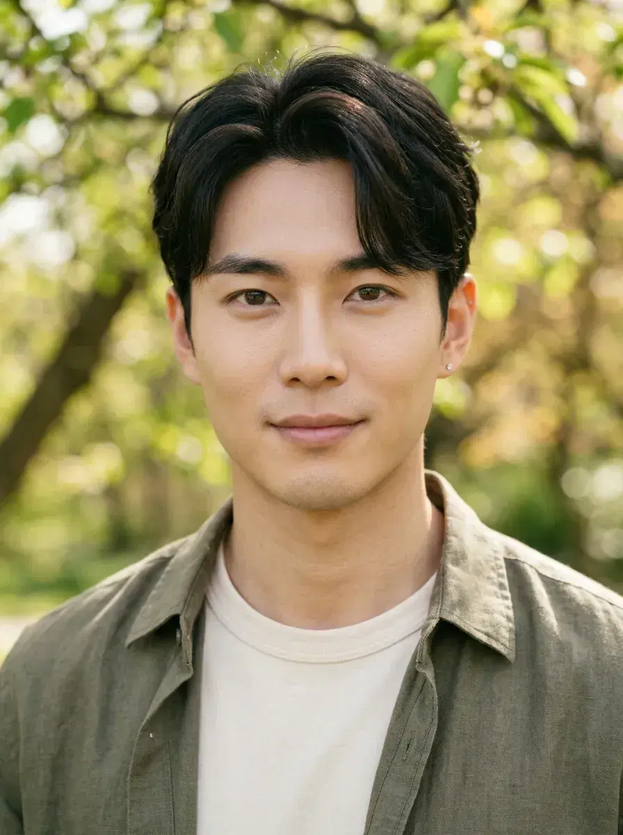 AI AI April Photos — Spring Vibes — Close-up spring portrait with golden tree canopy light for AI April photo dump