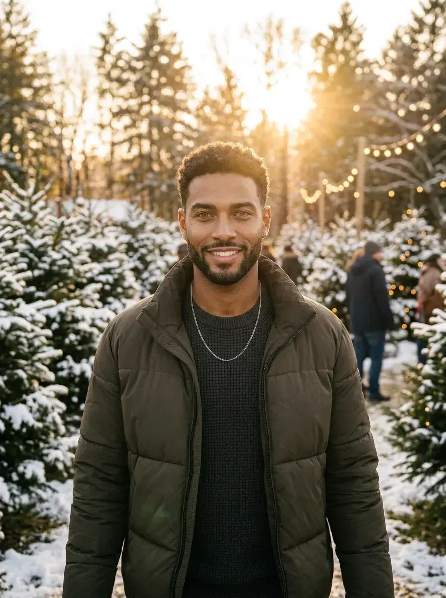 AI AI Christmas Photos — Christmas market, glowing stalls, lantern light