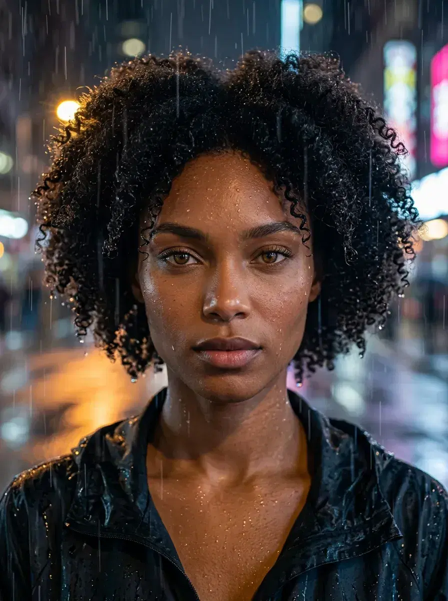 AI AI Gangster Photos — Cinematic Street Style — AI gangster photo — heavy rain city street close-up