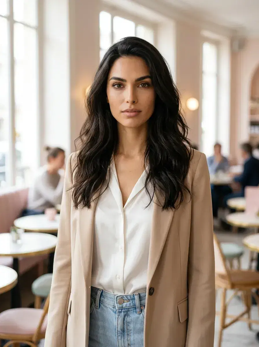 AI AI Glow Up Photos — Instant Transformation — Parisian café glow up portrait — AI photo from one selfie