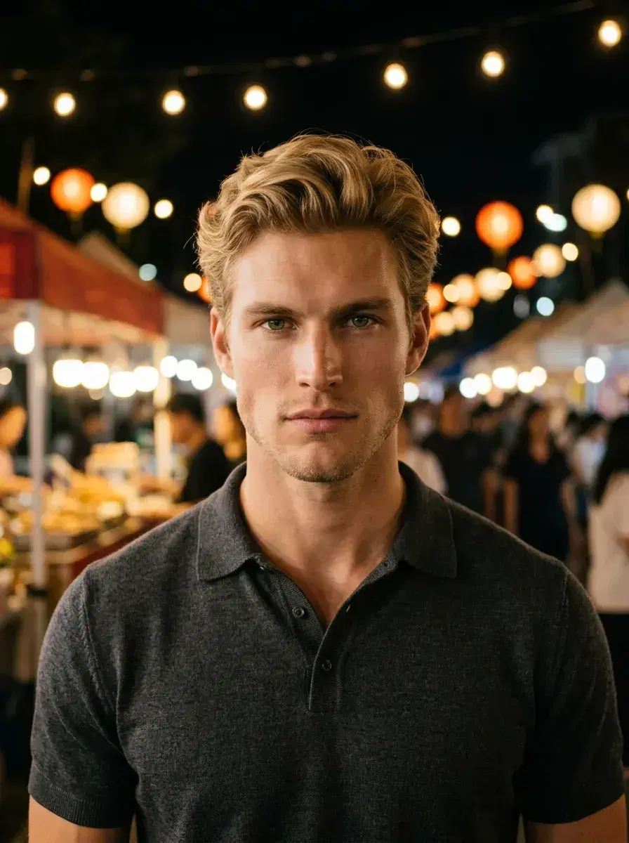 AI AI Photo Dump — Effortless Summer Vibes — Three-quarter AI photo dump shot in a glowing European cobblestone old town