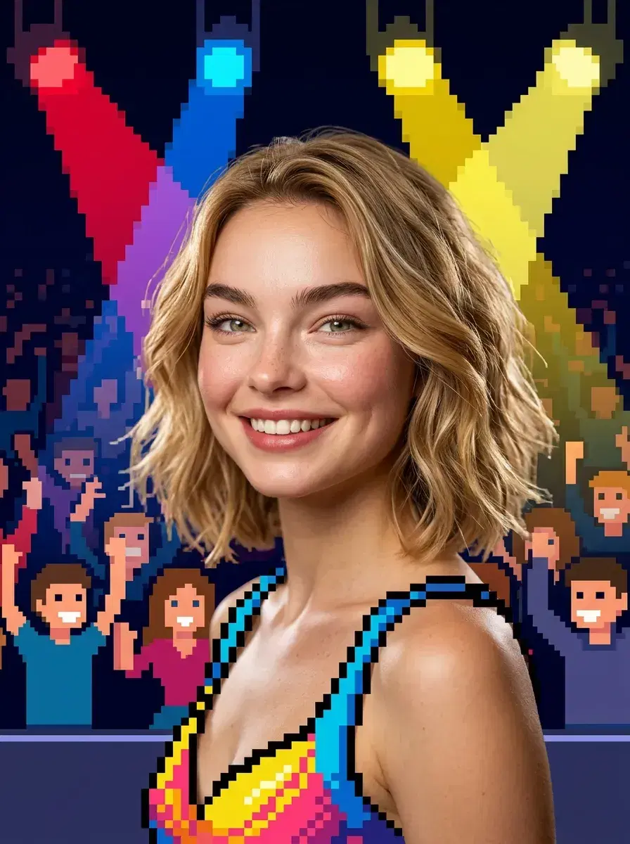 AI AI Pixel Art Photos — Retro Game Vibes — Person as a 16-bit pixel art pirate on a retro game ship deck at dusk