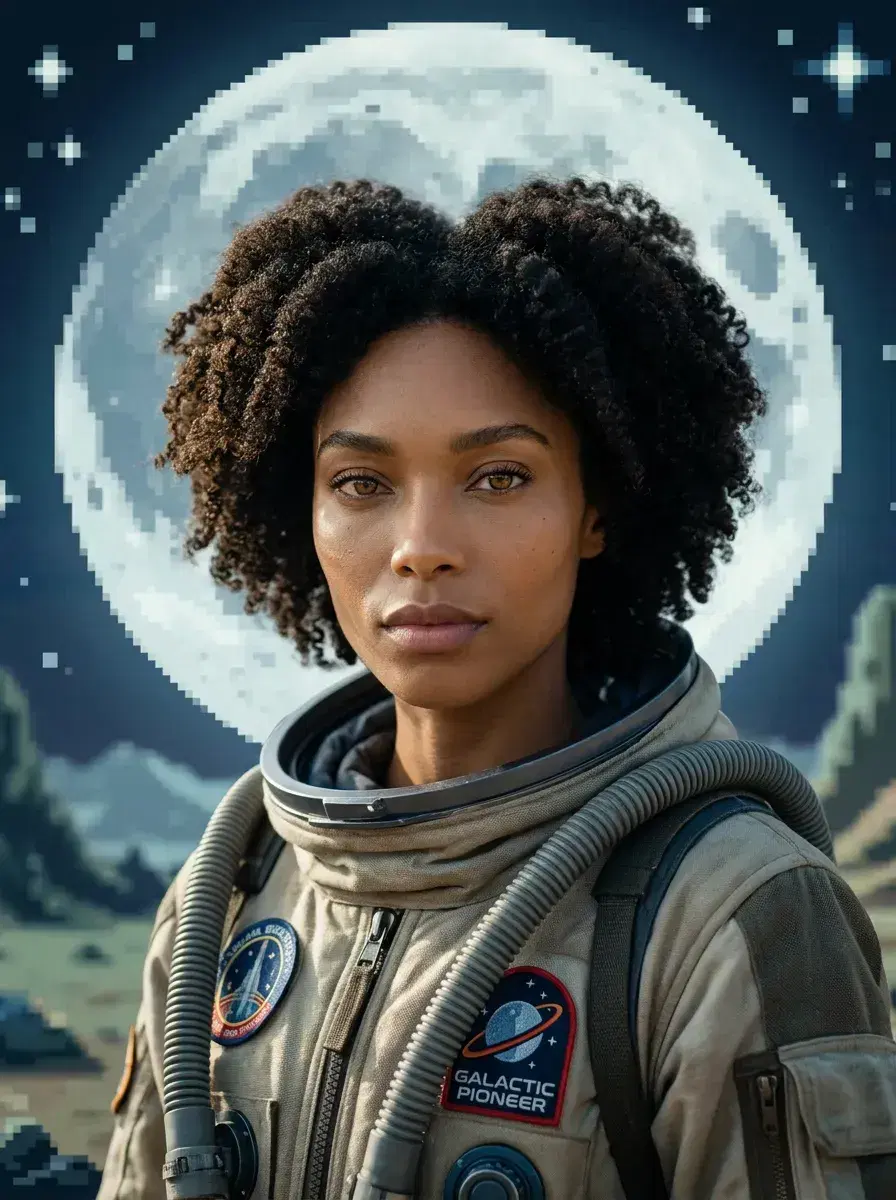 AI AI Pixel Art Photos — Retro Game Vibes — Person as a 16-bit fighting game character on a pixelated city rooftop