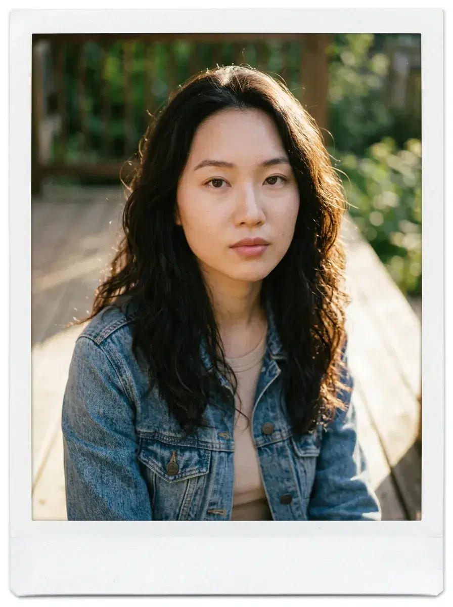 AI AI Polaroid Photos — vintage denim jacket, sunny porch, warm retro tones