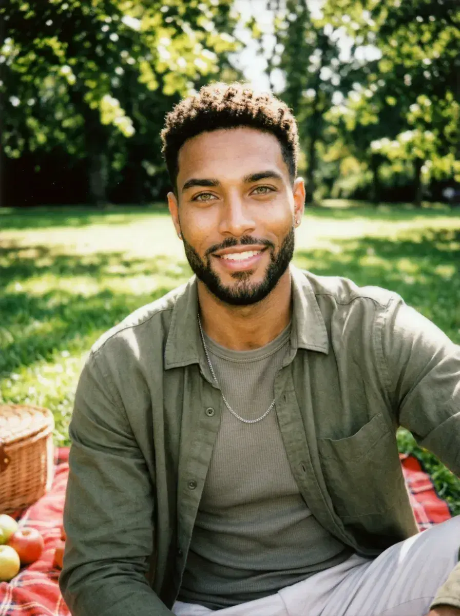 AI AI Polaroid Photos — summer picnic, floral dress, dappled sunlight, retro film