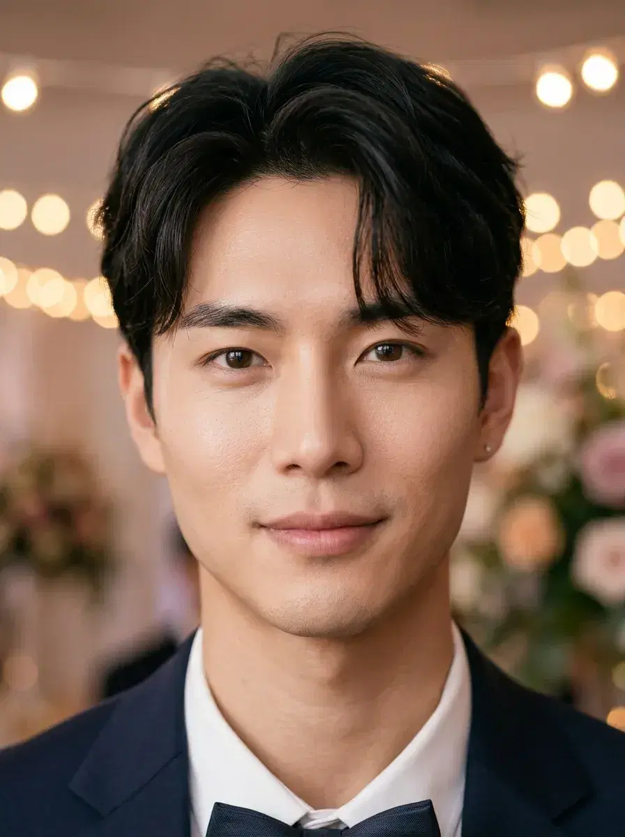 AI AI Prom Photos — Iconic Night — AI prom portrait close-up with rose-gold bokeh lighting