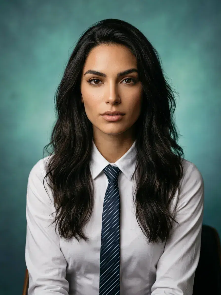 AI AI Yearbook Photos — Instant Classic Portraits — Classic high school AI yearbook portrait in white shirt and striped tie