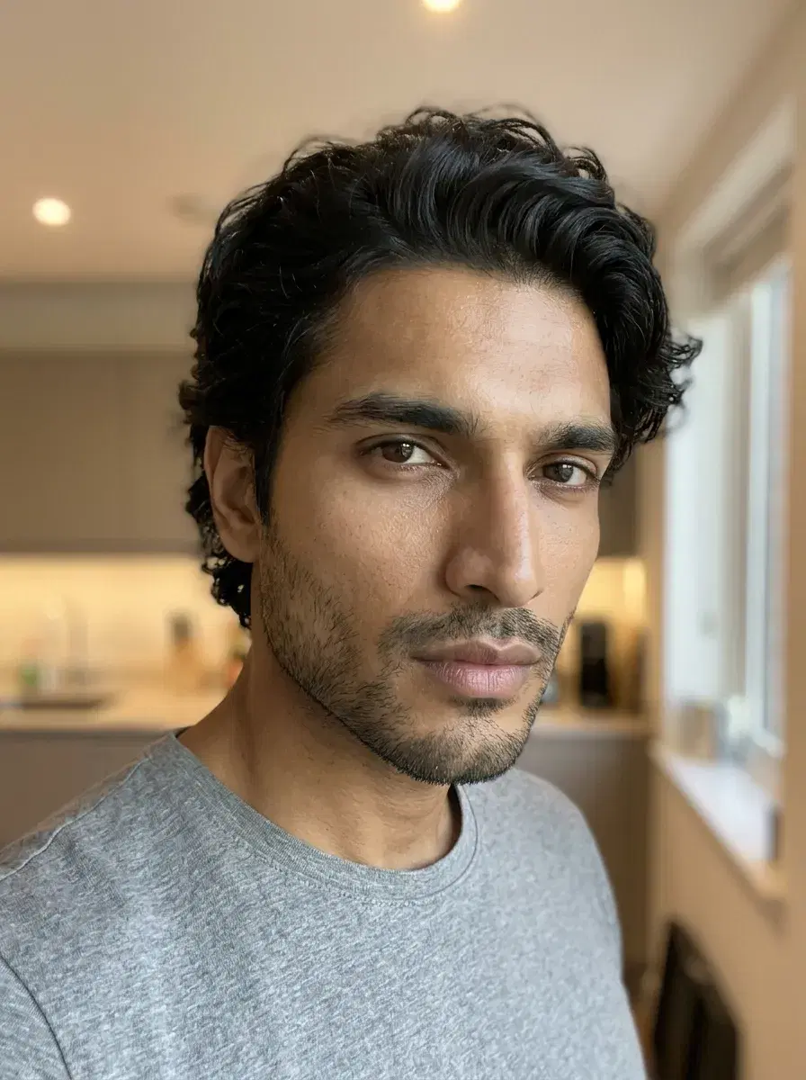 Original selfie uploaded to Pose AI for AI portrait generation