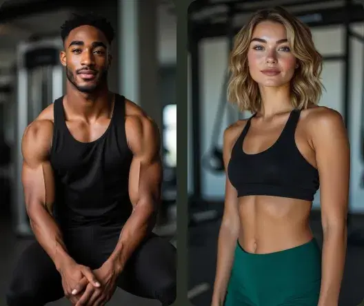 Selecting gym and fitness styles in AI generator