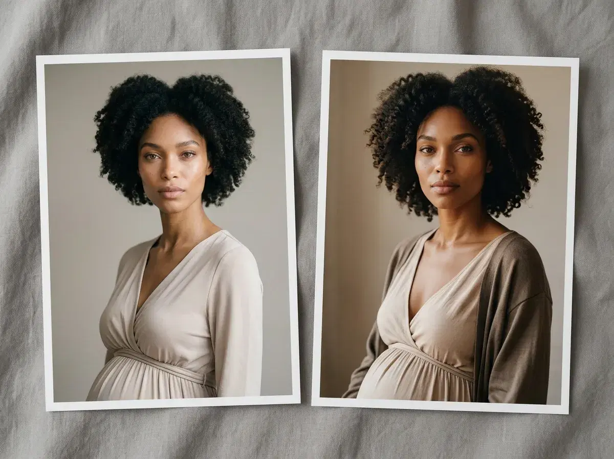 ai pregnancy photoshoot — AI Pregnancy Photos vs Real Maternity Shoot
