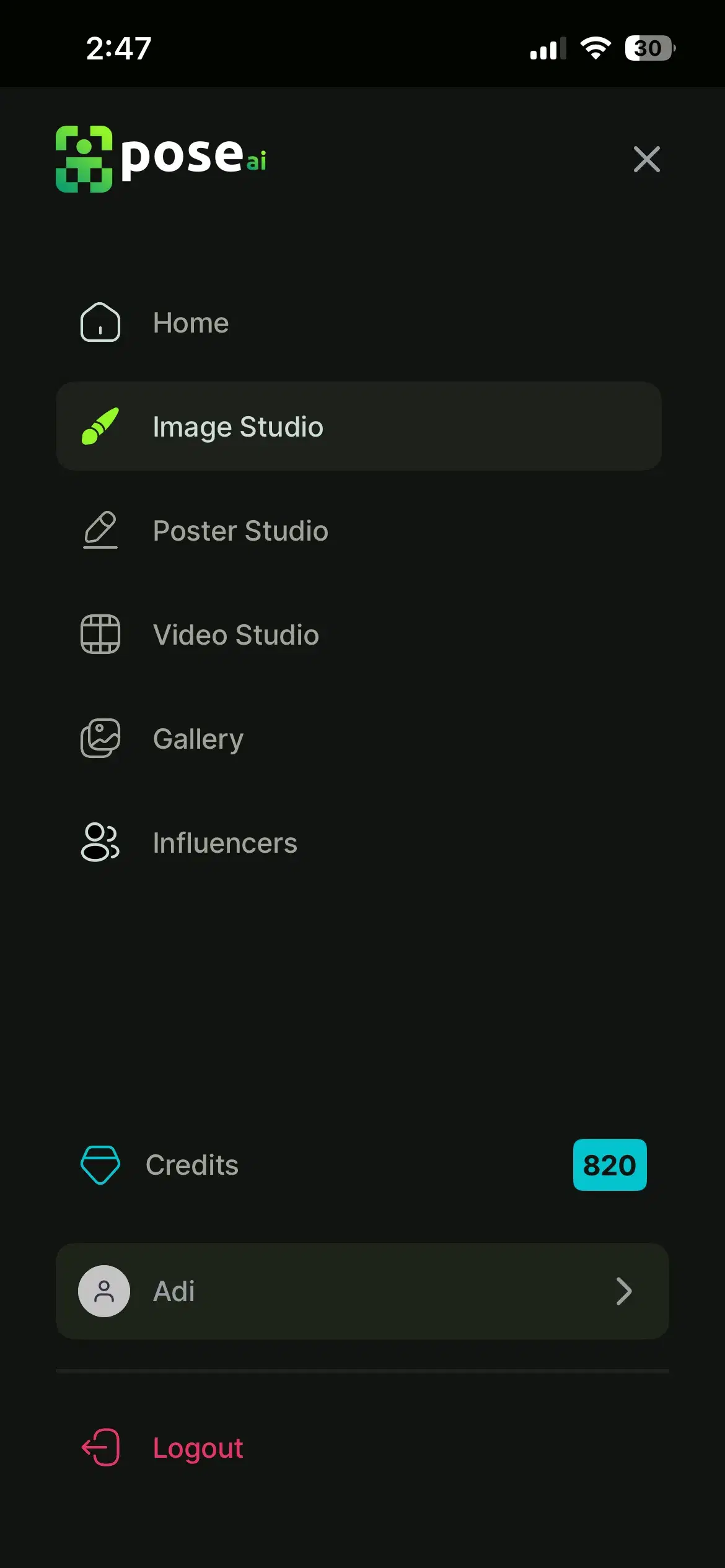 Open Pose Image Studio and choose generation mode