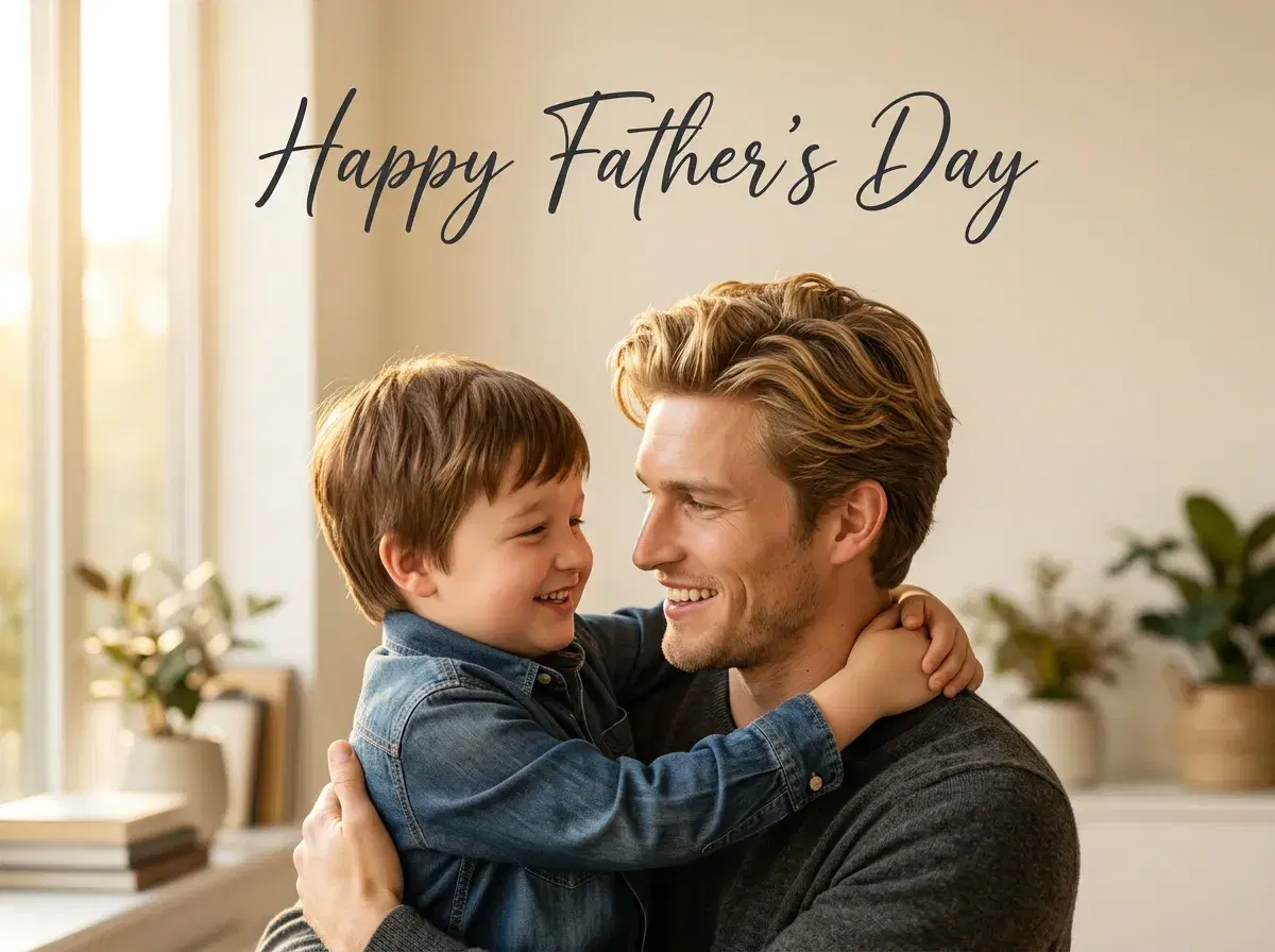 Father's Day greeting card scene