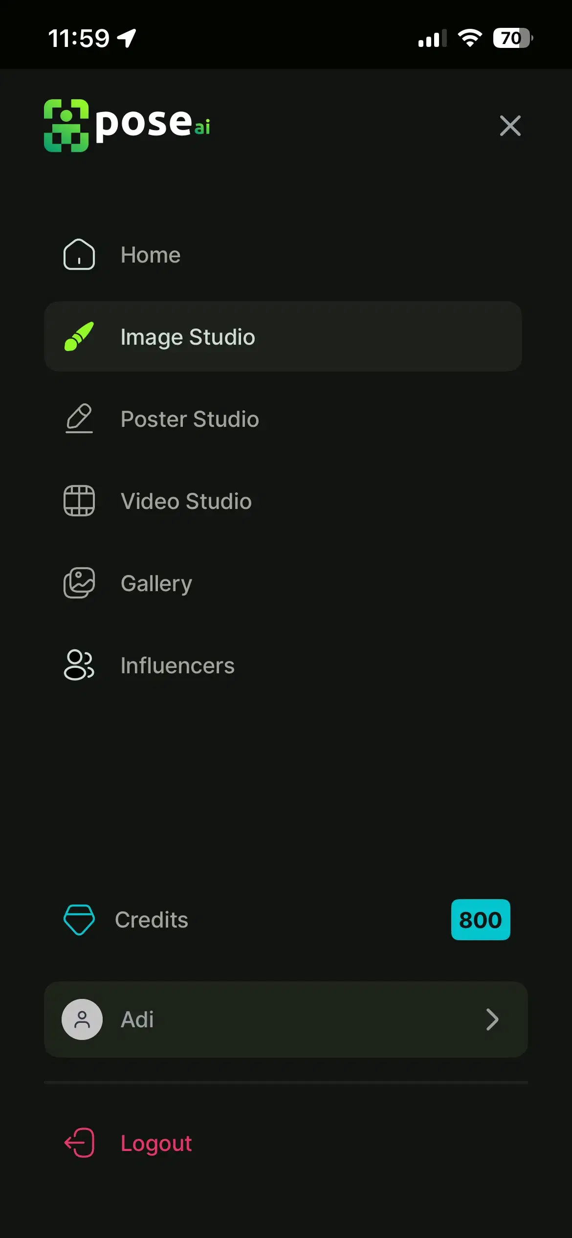 Select Nano Banana 2 or Flux Kontext in Pose AI Image Studio