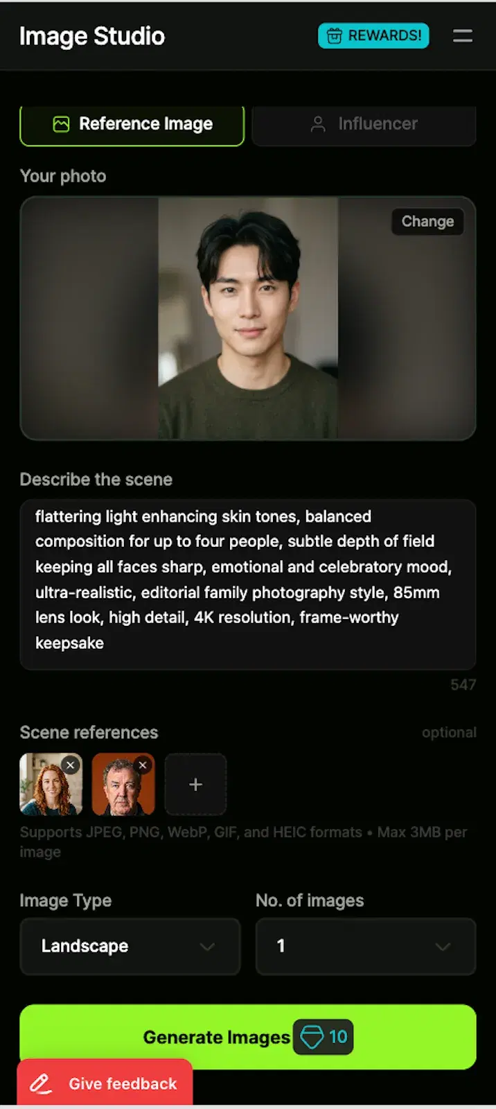 Add additional people for family, couple, or duo templates
