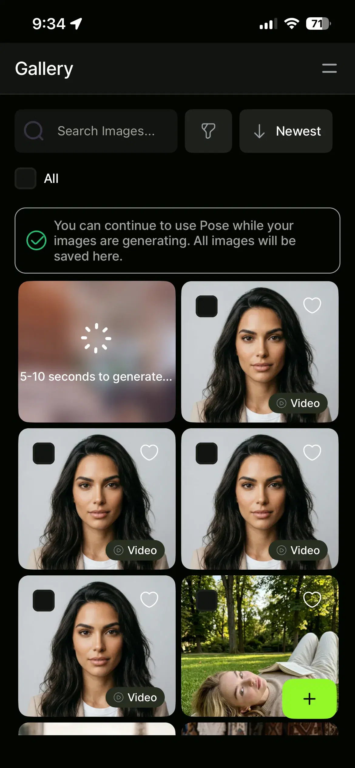 An identity-locked AI portrait being generated with light-trail energy