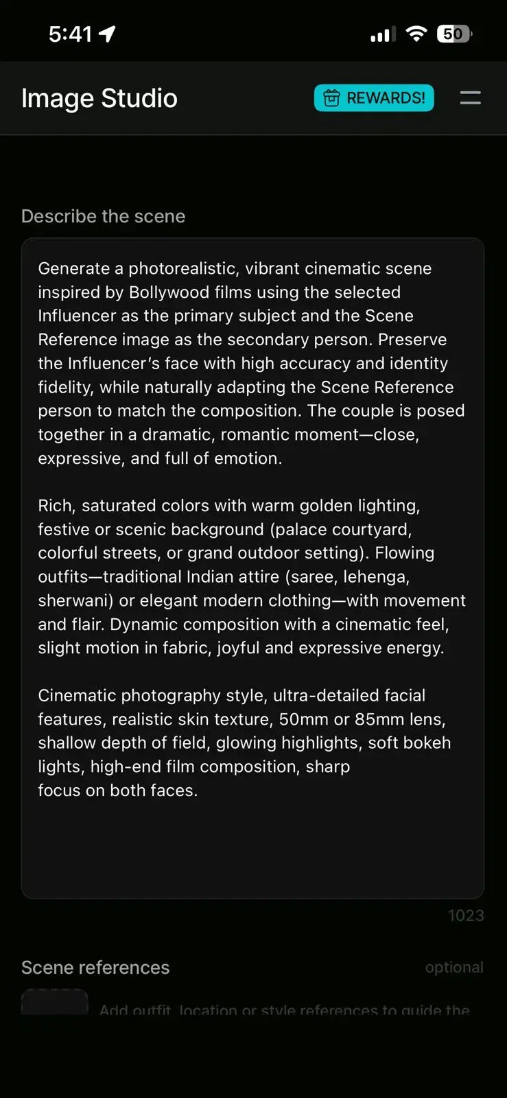 Step 2: Describe the visual scene