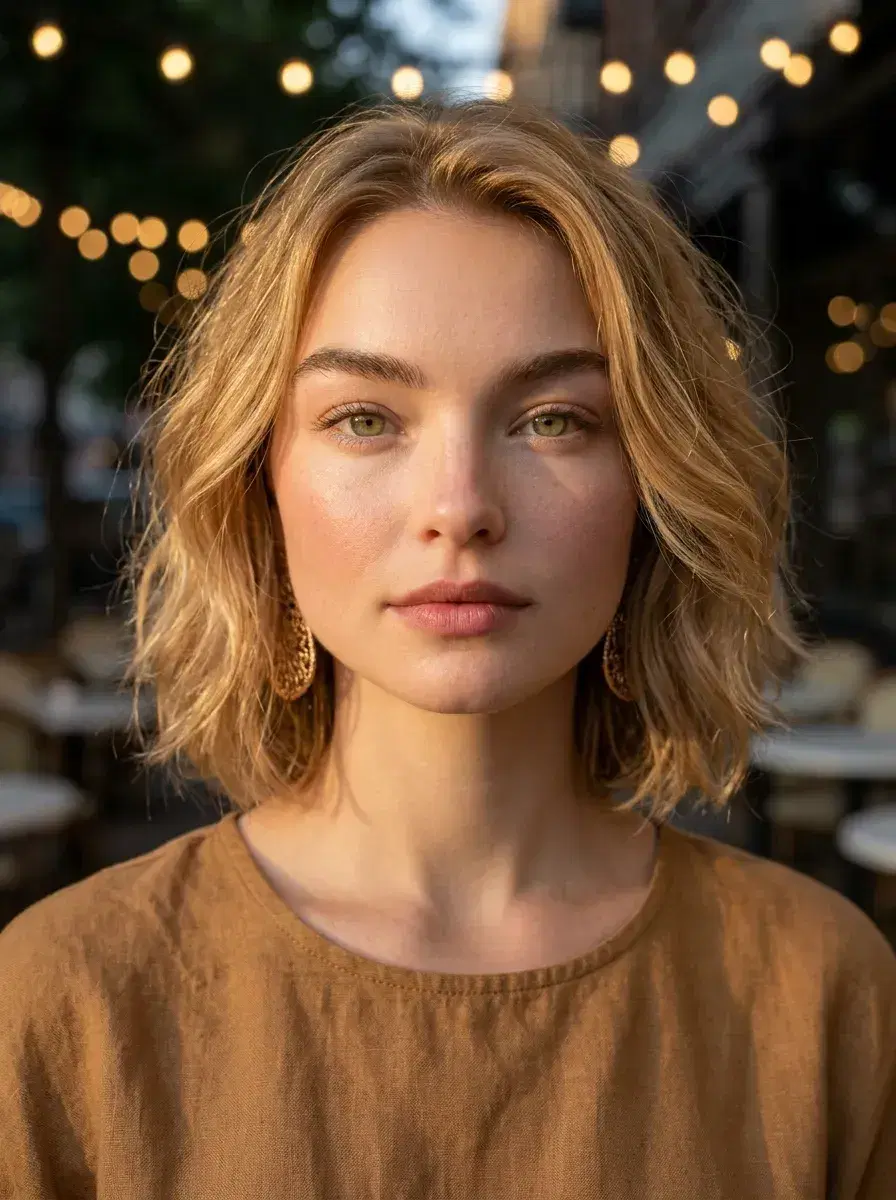 AI AI Aesthetic Photo Dump — Summer Vibes — Outdoor café evening close-up portrait for aesthetic summer photo dump