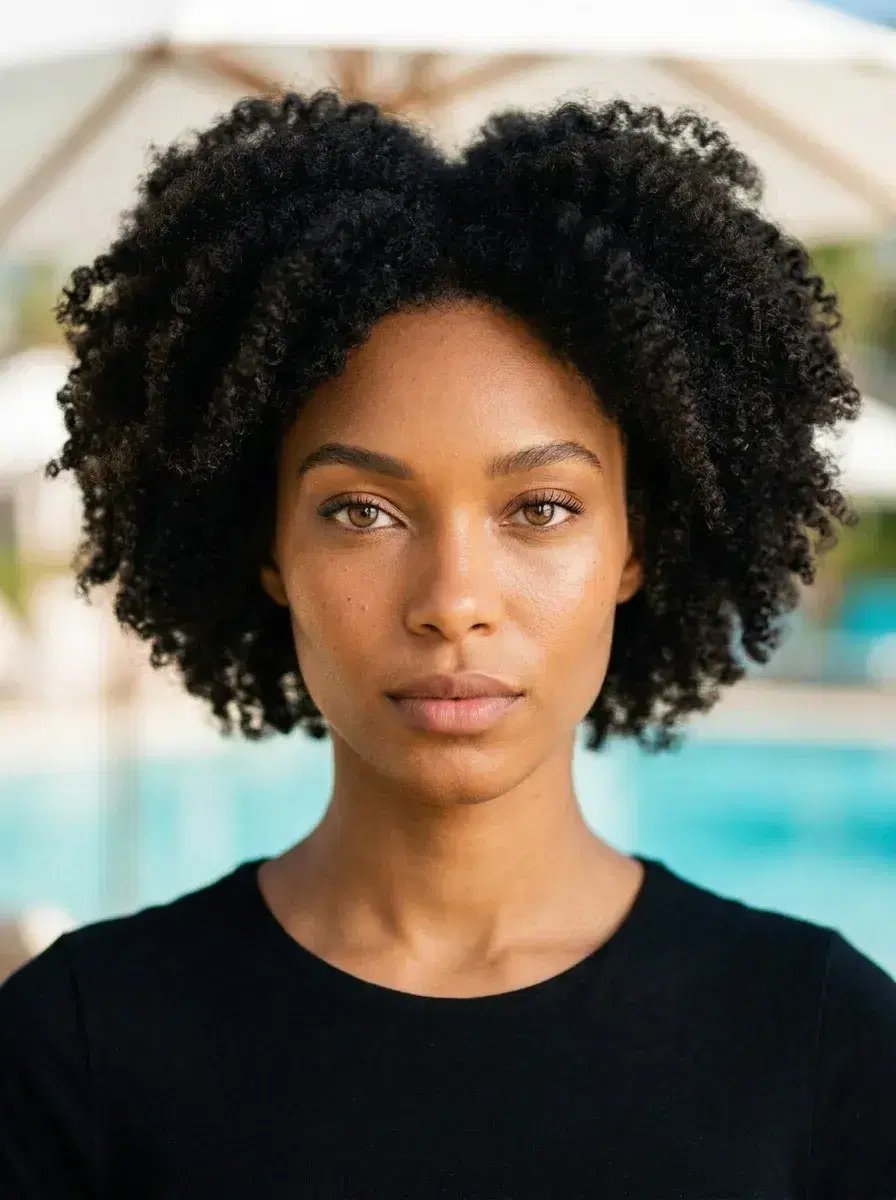 AI AI Aesthetic Photo Dump — Summer Vibes — Close-up aesthetic summer portrait with beach bokeh background