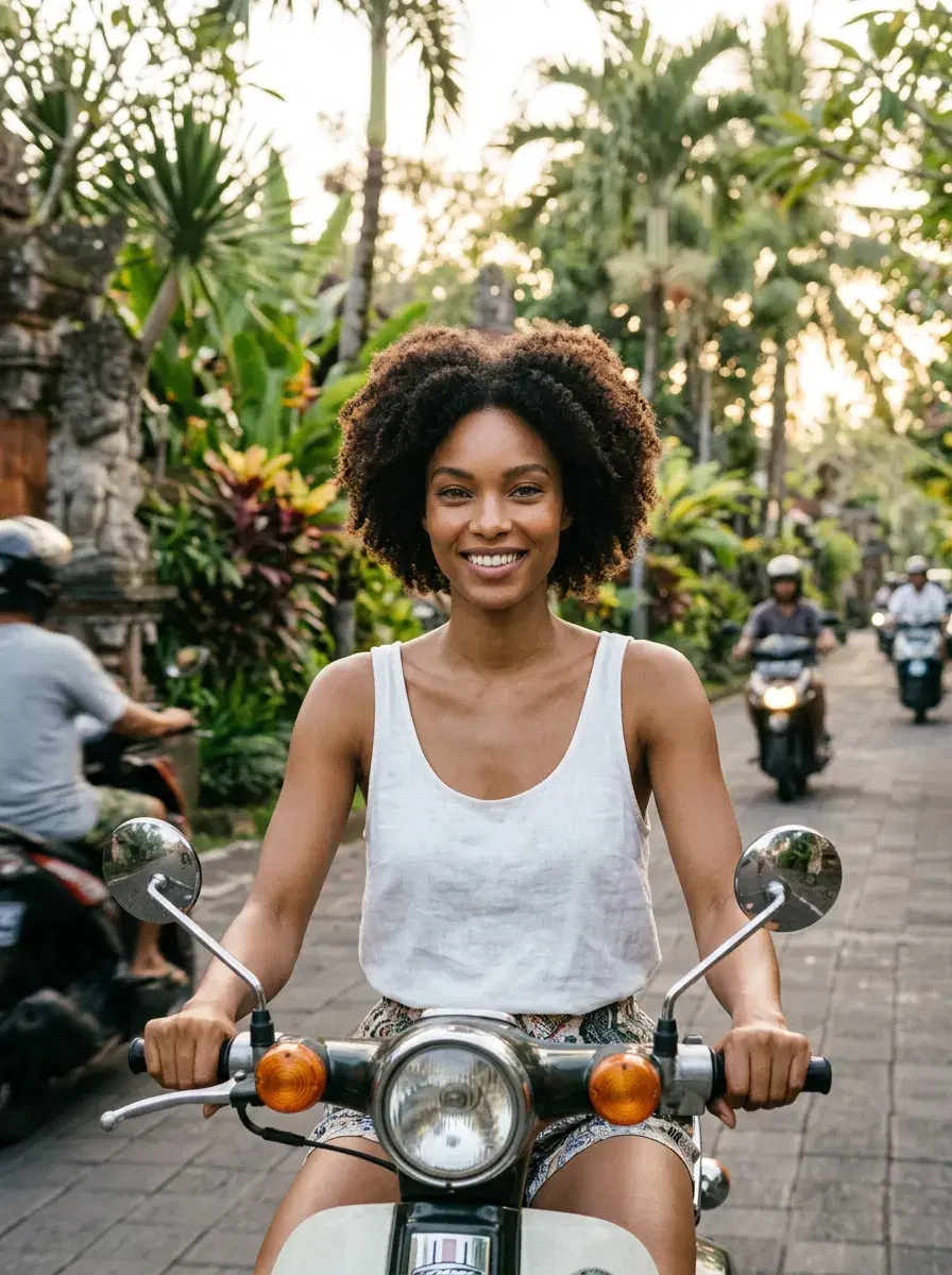 AI Bali travel photo — scooter Ride Bali Streets