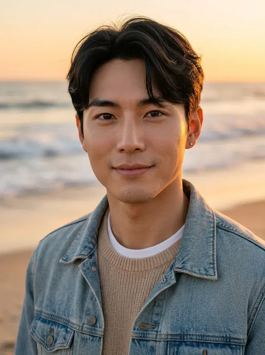 AI AI Bumble Profile Photos — Match More — Person at beach golden hour — attractive AI Bumble profile picture