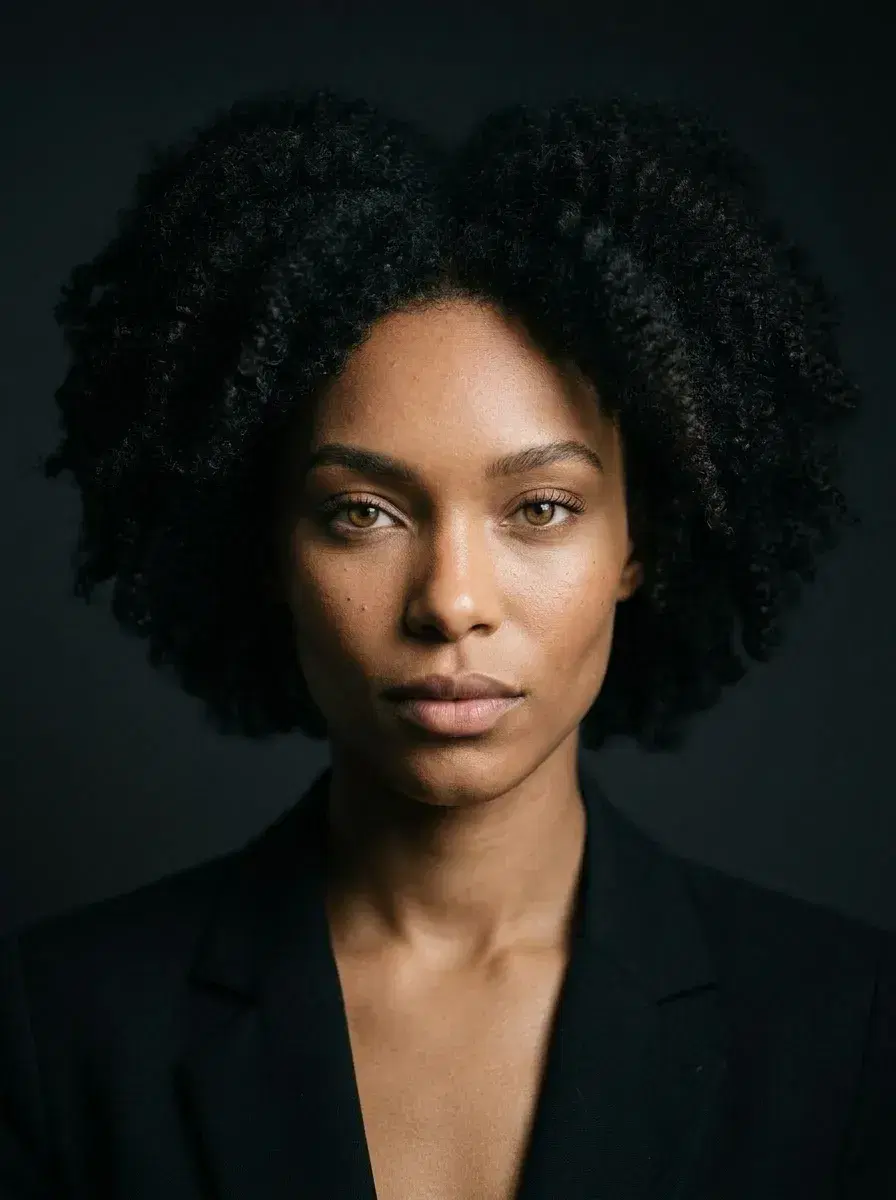 AI AI CEO LinkedIn Photos — Look Authoritative — Dramatic close-up AI CEO headshot with Rembrandt lighting