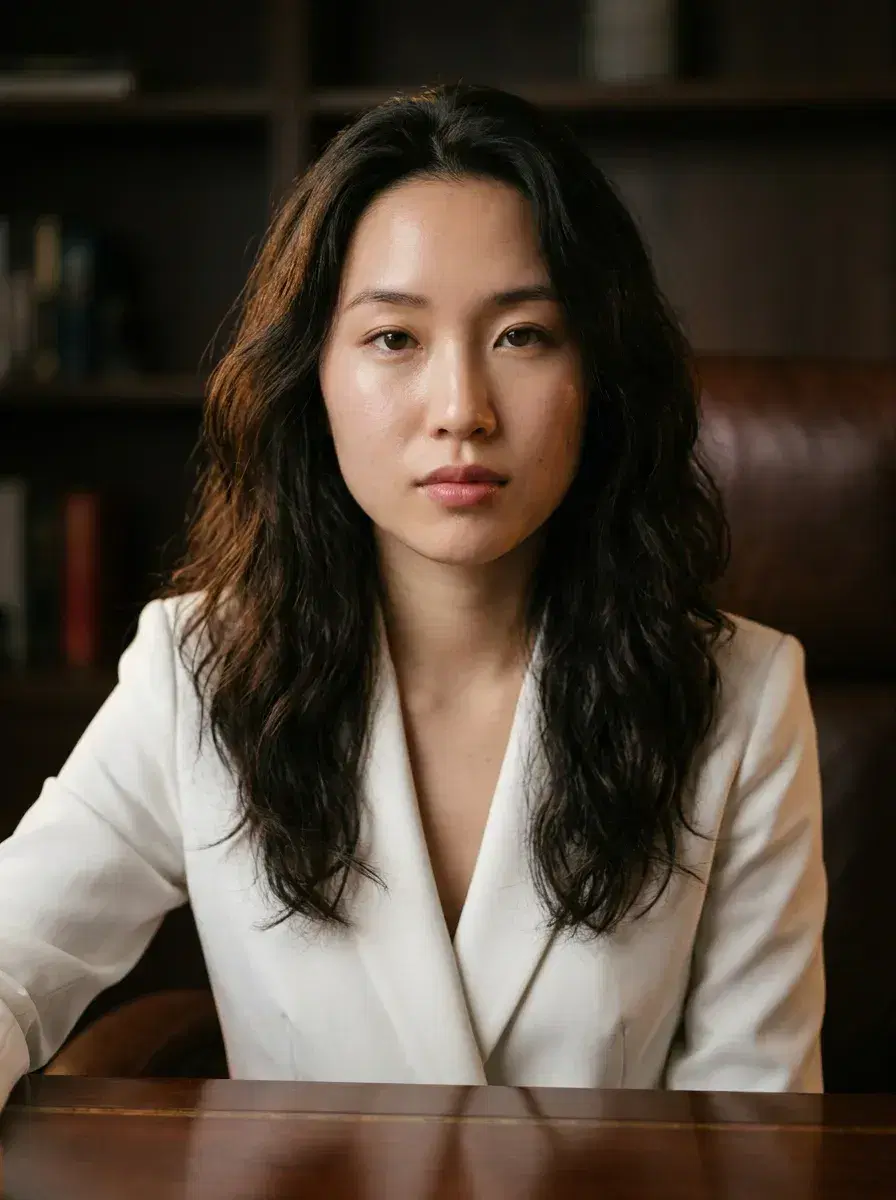 AI AI CEO LinkedIn Photos — Look Authoritative — AI CEO headshot at executive desk with studio lighting