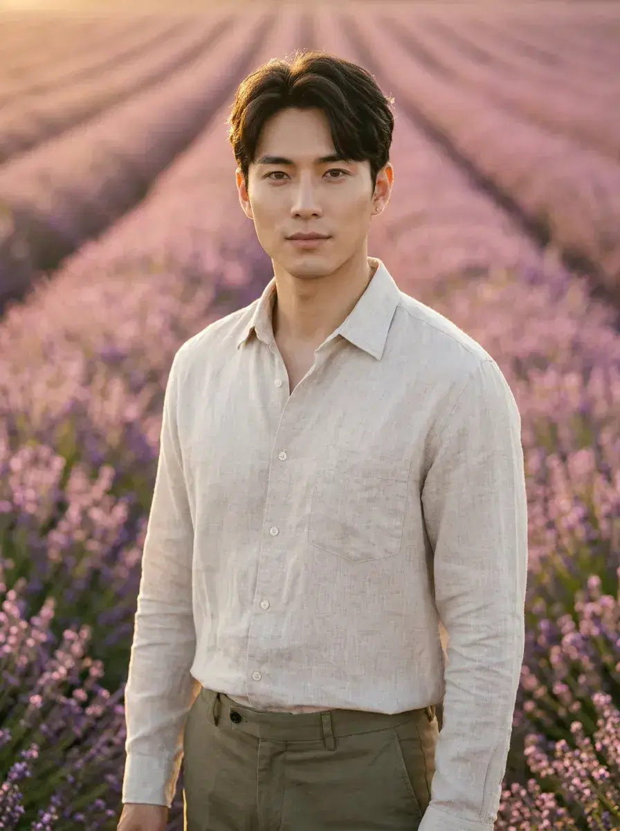 AI AI Cottagecore Portraits — Wildflower Magic — AI cottagecore portrait in a lavender field at golden hour
