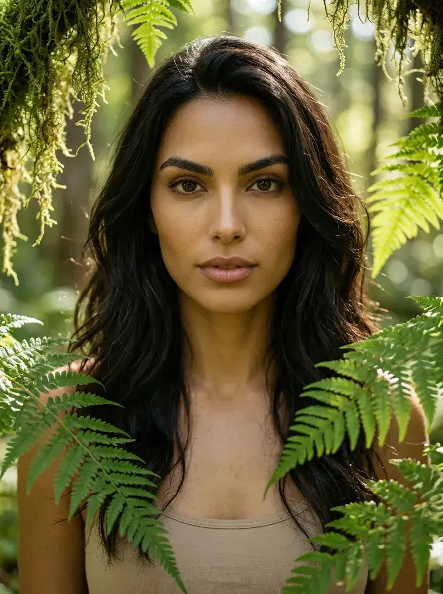 AI AI Cottagecore Portraits — Wildflower Magic — AI cottagecore close-up portrait in a mossy woodland