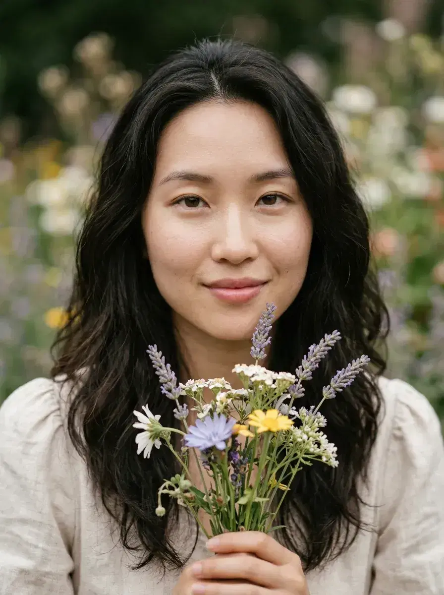 AI AI Cottagecore Portraits — Wildflower Magic — AI cottagecore close-up portrait with wildflowers and lavender