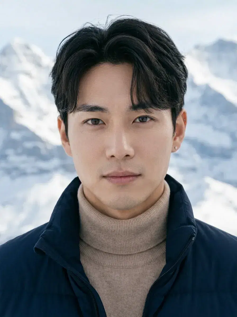 AI AI Europe Travel Photos — Instant Wanderlust — Person with Swiss Alps backdrop, AI Europe mountain travel photo