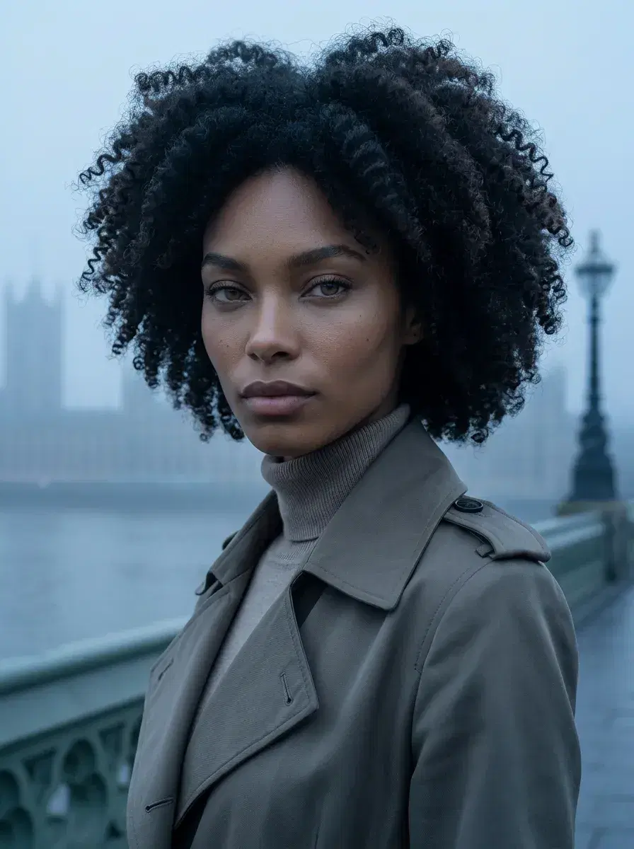 AI AI Fashion Photography — Studio Looks — AI fashion photography moody London bridge cinematic portrait