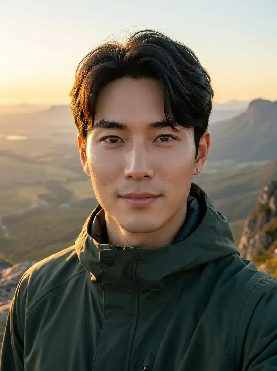 AI AI Father's Day Photos — Heartfelt Portraits — AI Father's Day photo — mountain viewpoint portrait at golden hour