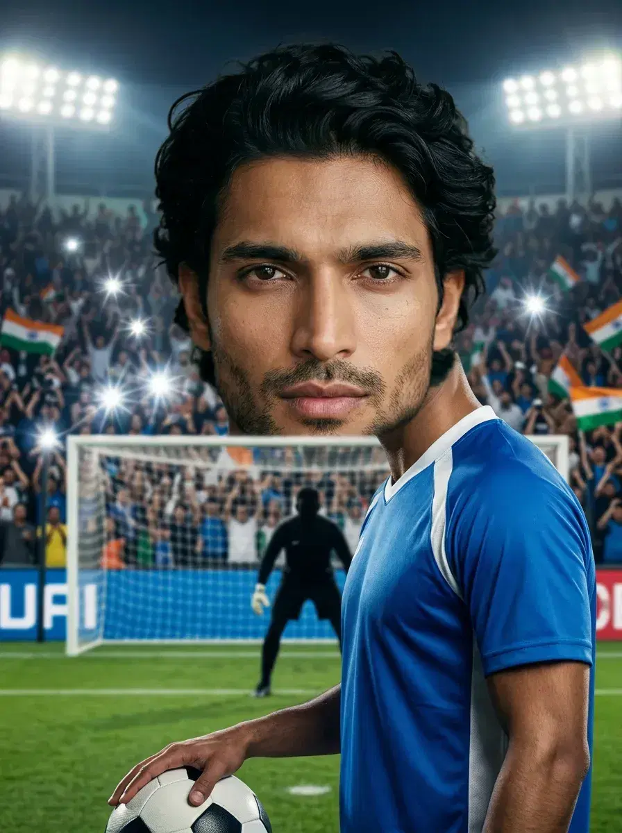 AI AI FIFA World Cup 2026 Photos — Stadium Glory — Person at penalty spot in World Cup stadium ready to take the shot