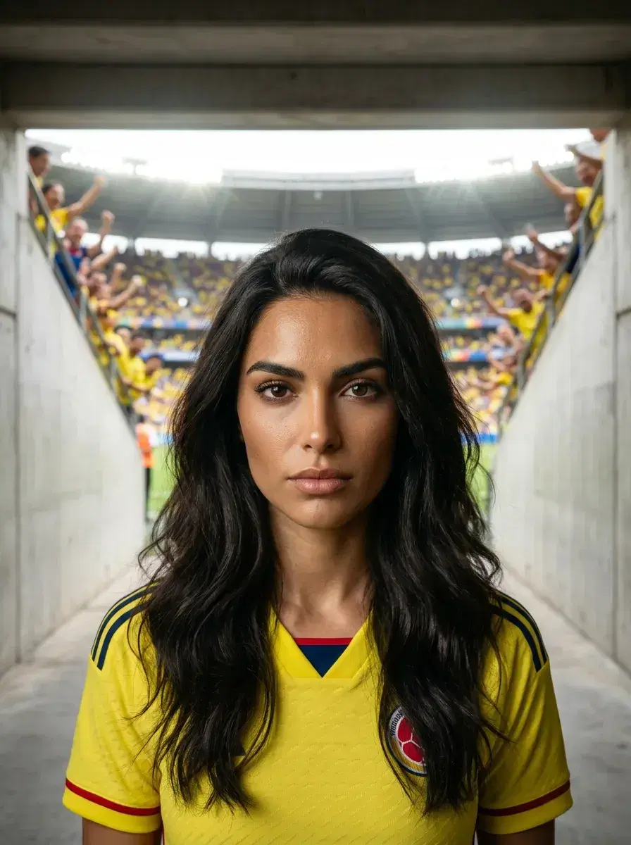 AI AI FIFA World Cup 2026 Photos — Stadium Glory — Person in football kit inside stadium tunnel before World Cup kickoff
