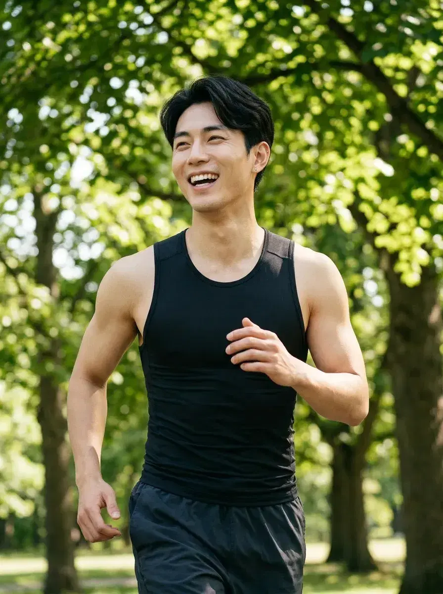 AI AI Fitness Model Photos — Look Iconic — AI fitness model outdoor lifestyle photo in a park with natural light