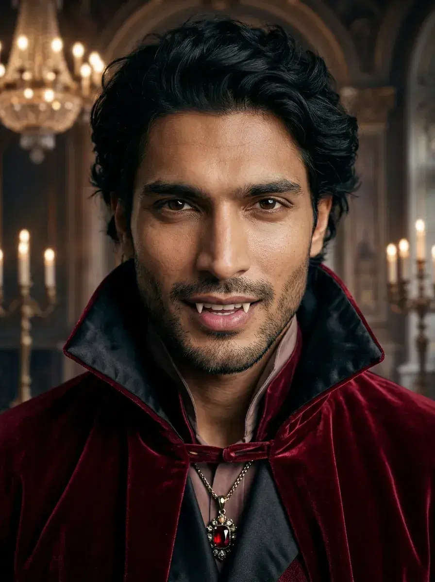 AI AI Halloween Costume Photos — Pose AI — AI Halloween photo of a person as Dracula in a gothic ballroom