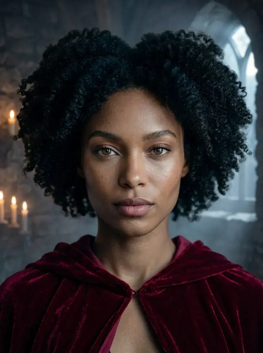 AI AI Halloween Costume Photos — Pose AI — AI Halloween costume photo of a person dressed as a vampire in a gothic castle