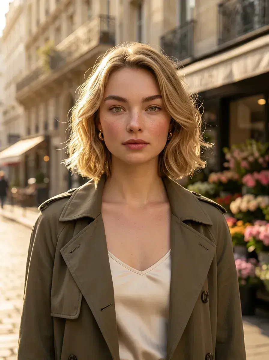 AI AI Influencer Story Photos — Scroll-Stop Content — AI influencer story photo of a person posing on a Parisian street in stylish outfit
