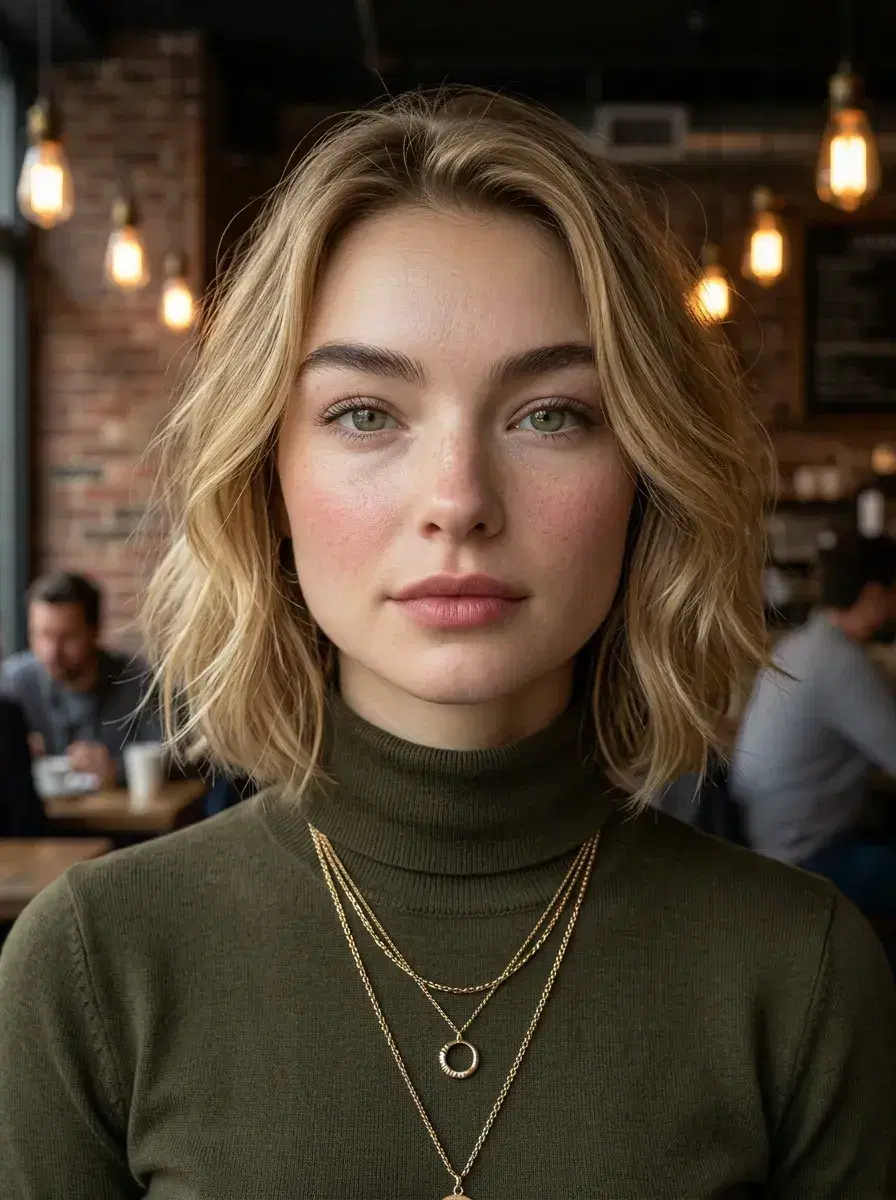 AI AI Instagram Photos — Feed-Ready Looks — Person in Brooklyn coffee shop for aesthetic AI Instagram photo dump