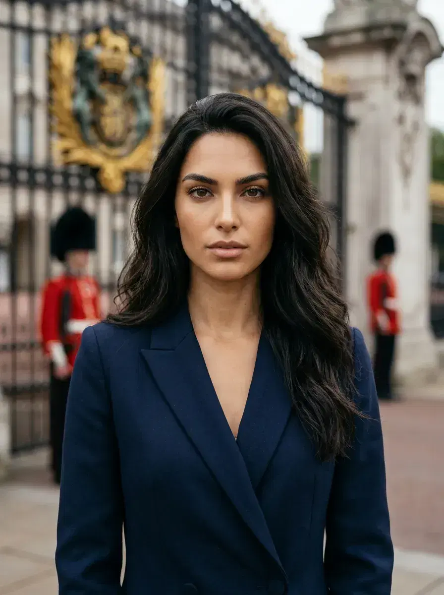 AI AI London Travel Photos — Instant Wanderlust — Person at Buckingham Palace entrance — AI London travel photo