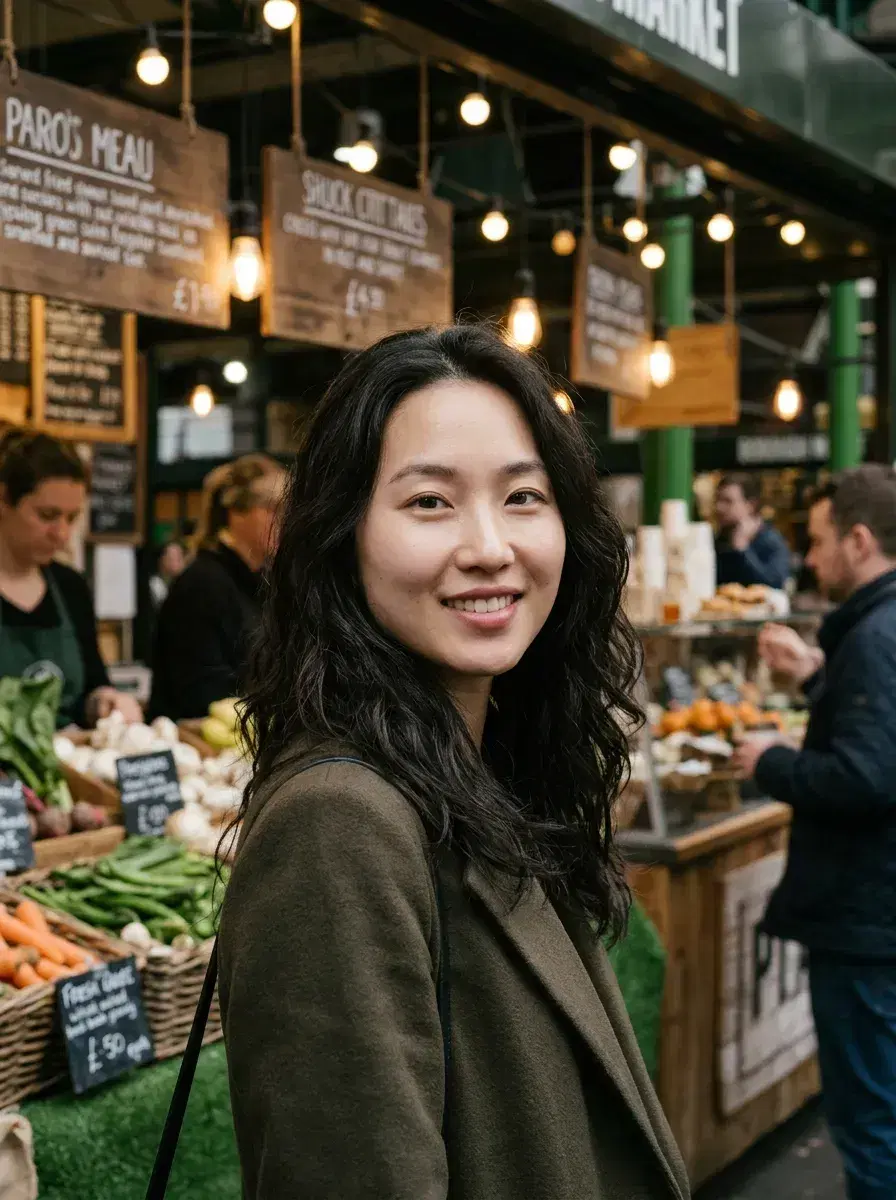 AI AI London Travel Photos — Instant Wanderlust — Person at Borough Market London — AI London travel photo