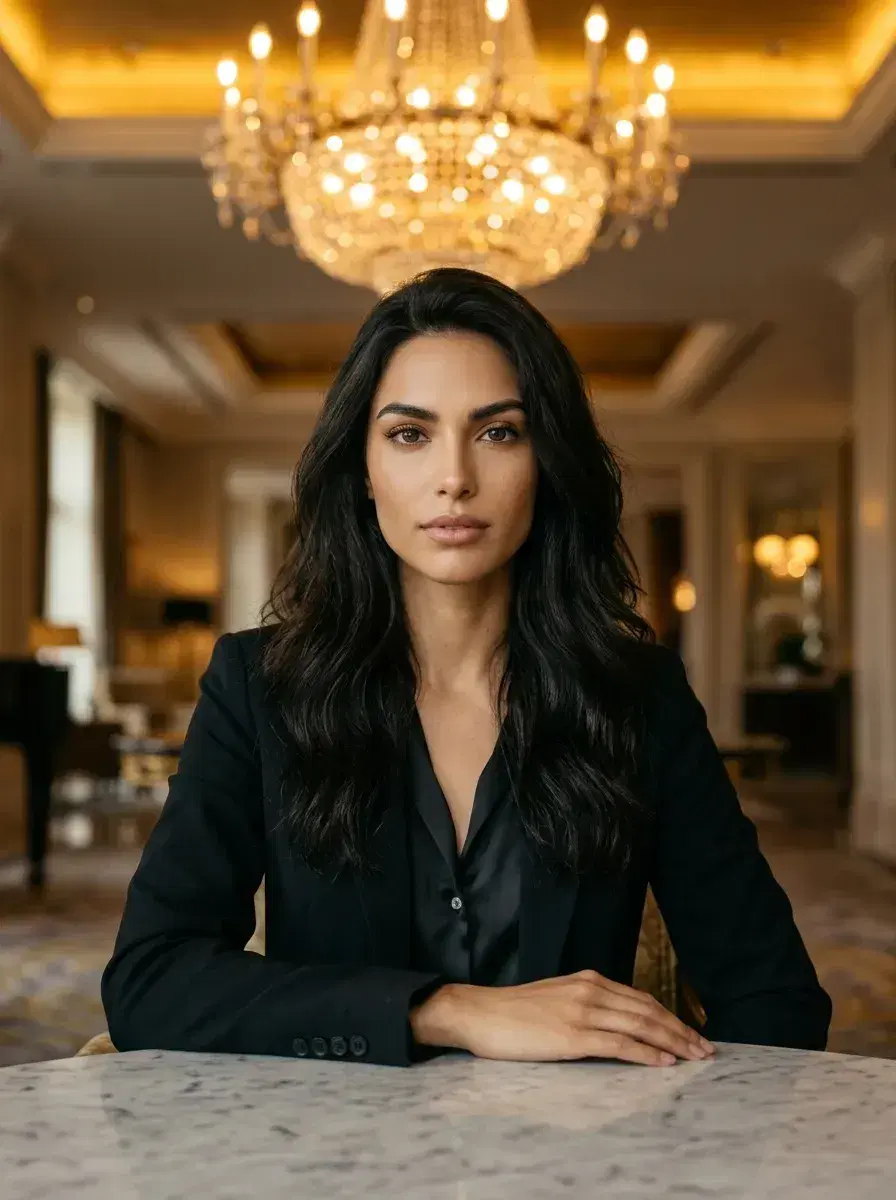 AI AI Luxury Lifestyle Photos — Pose AI — Person in an opulent five-star hotel lobby — AI luxury lifestyle photo