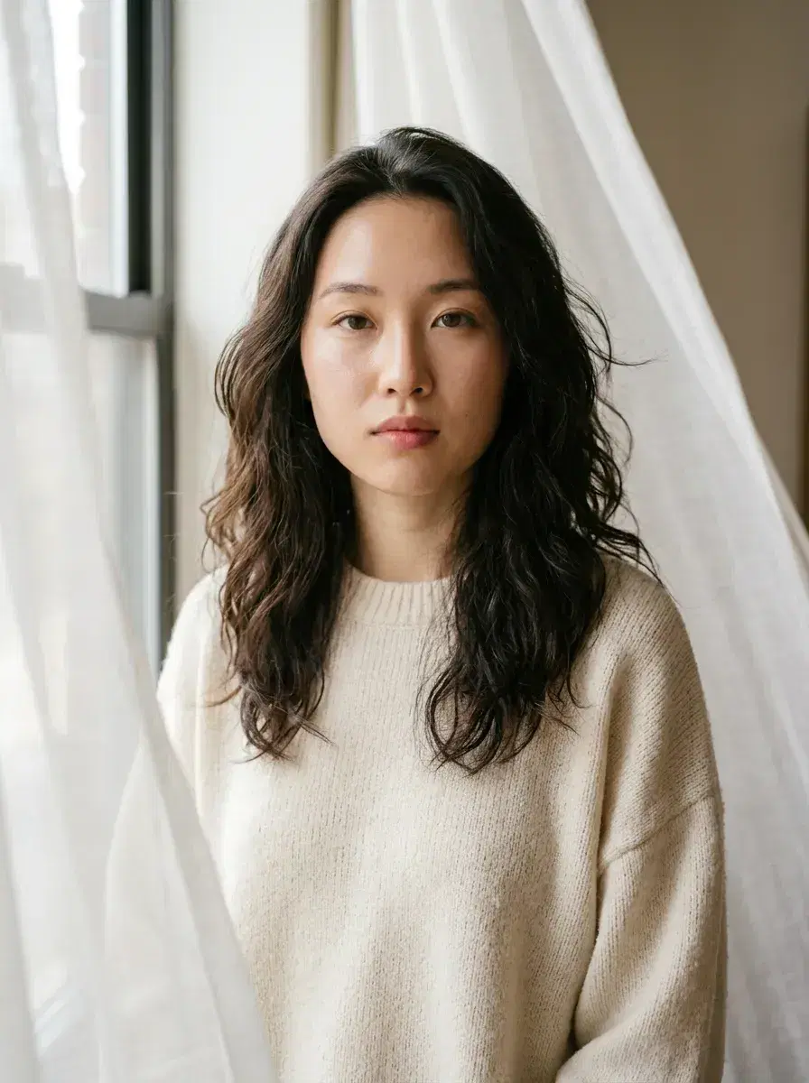 AI AI March Photo Dump — Spring Vibes — Person at open spring window in knit outfit for March photo dump aesthetic