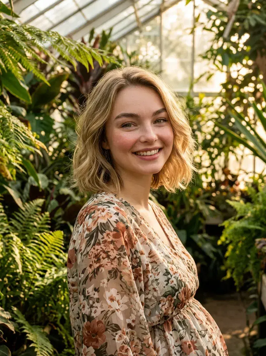 AI AI Maternity Photos — Timeless Portraits — AI maternity portrait inside a lush tropical greenhouse