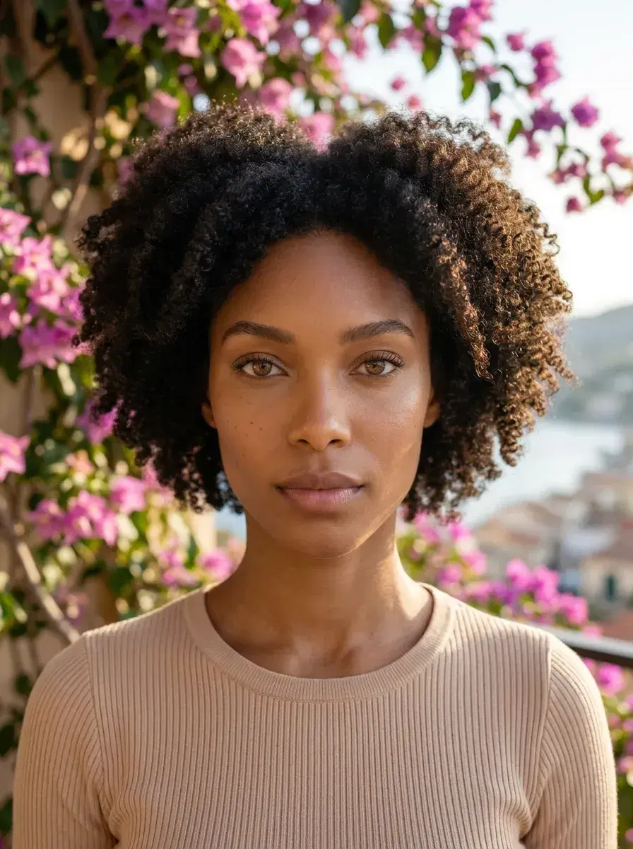 AI AI Mother's Day Photos — Timeless Portraits — AI Mother's Day portrait on a Mediterranean balcony with bougainvillea blooms