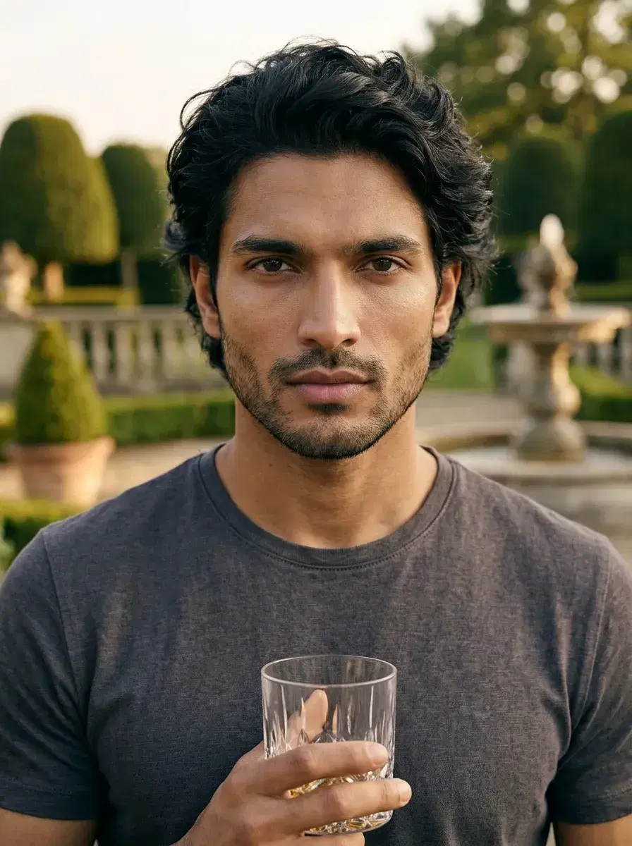 AI AI Old Money Aesthetic Photos — Pose AI — AI old money aesthetic photo — portrait on a manicured estate garden terrace