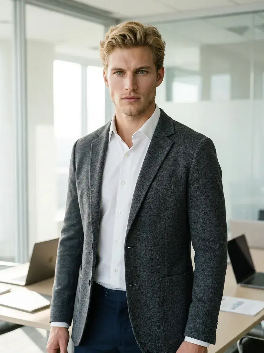 AI AI Personal Brand Headshots — Look Iconic — AI personal brand headshot in a sunlit glass-walled conference room