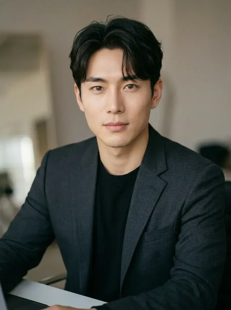 AI AI Personal Brand Headshots — Look Iconic — AI personal brand headshot at a minimalist desk with warm studio lighting