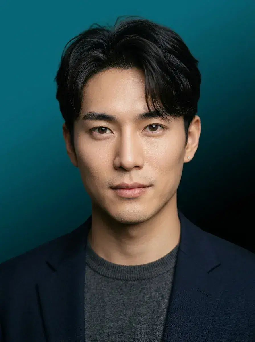 AI AI Podcast Cover Photos — Studio Looks — Person in business casual against bold teal gradient background, clean studio lighting for podcast cover