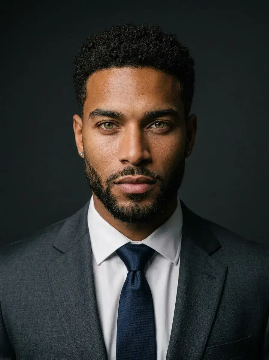 AI AI Professional Headshots — Studio Looks — AI professional headshot with dramatic dark charcoal backdrop